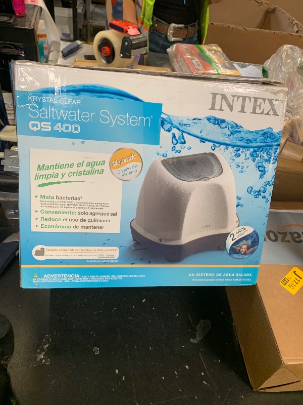 Photo 1 of INTEX Krystal Clear Saltwater Pool Chlorine System for Above Ground Pools up to 4,500 Gallons, Pool Cleaner with Automatic Timer and Self Cleaning