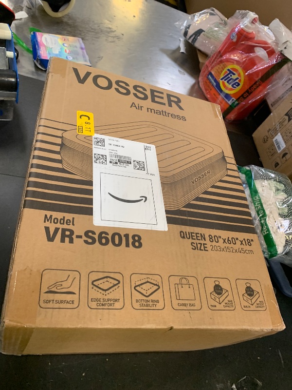 Photo 1 of VOSSER Air Mattress Queen with Built-in Pump, 18" Raised Inflatable Blow Up Mattress,Upgraded Heavy Duty Portable Air Bed for Home,Guests,Floor & Camping, Self Inflating Colchon Inflable for Adults