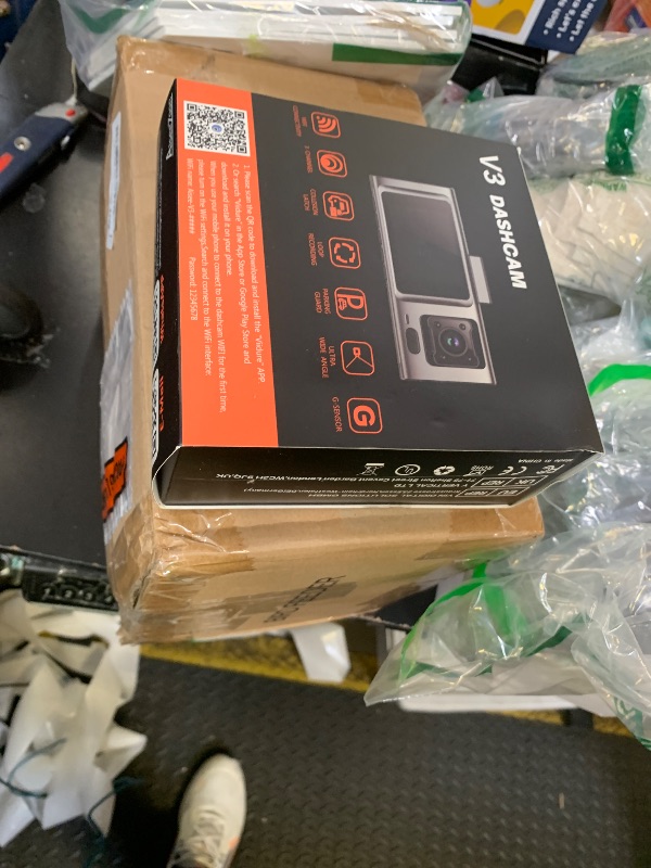 Photo 1 of 3 Channel Dash Cam 4K, Dash Cam Front and Rear,WiFi Dash Camera with APP Control, 4 IR Lights, 24H Parking Mode with Time-Lapse, G-Sensor, Loop Recording,Free Card