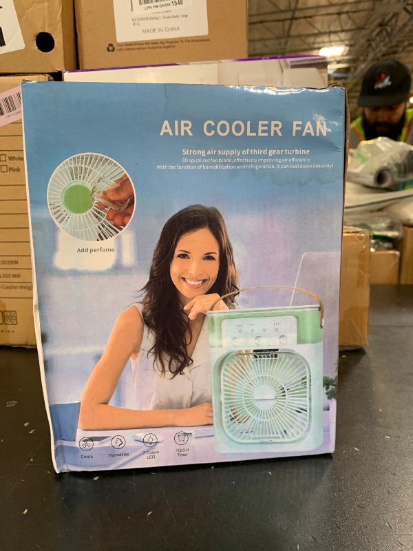 Photo 1 of Portable Air Conditioners,2000mAh Rechargeable Mini Air Cooler Fans,500ML Personal Portable AC Unit with 3 Speed, 2 Spray, 7 Color, 3 Timer, Small Desktop Cooling Fan for Bedroom Office (White)