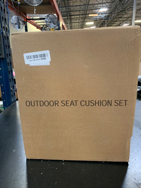 Photo 1 of downluxe Waterproof Outdoor Chair Cushions for Patio Furniture, 22" x 22" x 3" Patio Chair Cushion with Adjustable Ties & Portable Handle, Square Outdoor Cushion with Removable Cover, Beige, 2 Pack