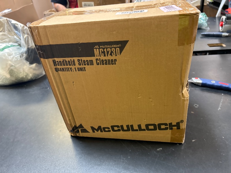 Photo 1 of McCulloch MC1230 Handheld Steam Cleaner, 10 Minute Runtime, 11 Accessories: Jet Nozzle, Brushes, & More - Built for Home, Tile, Grout, Carpet, Furniture, & Personal Car Detailing