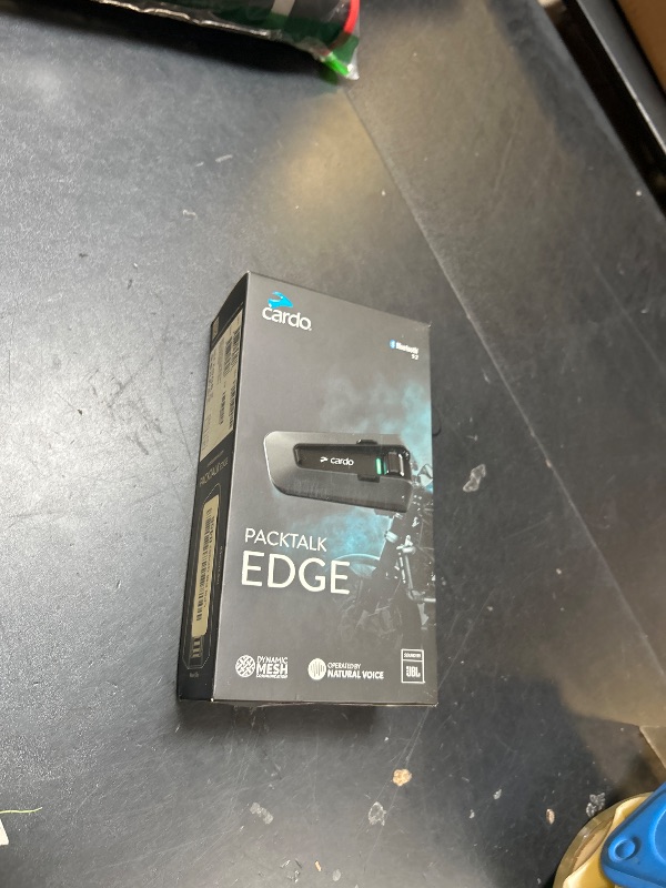 Photo 1 of Cardo PACKTALK Edge Motorcycle Bluetooth Communication System Headset Intercom - Single Pack