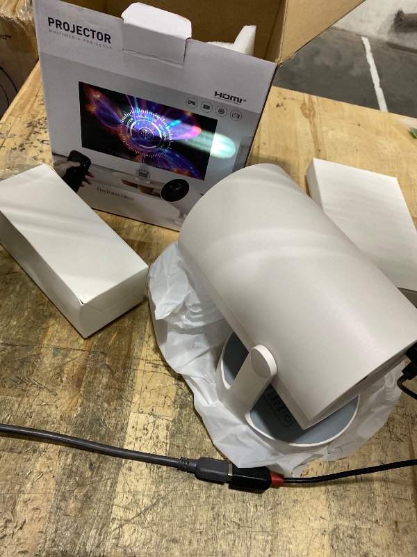 Photo 1 of [Electric Focus]Mini Portable Projector with 4K Support, Bluetooth 5.4 WIFI6, 5watt Sound Base Speaker, 260 ANSI, Android 11, 210° Rotation , Auto Keystone Correction Video Projector HY300 PLUS