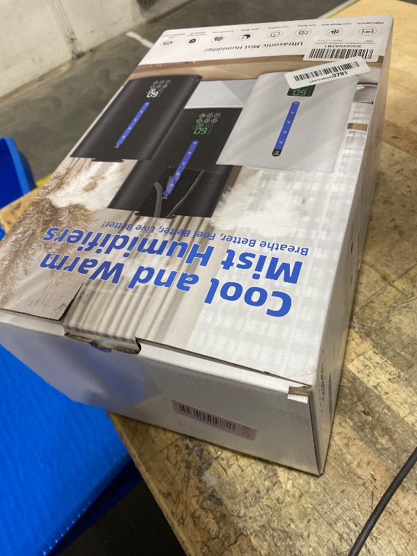 Photo 1 of **FACTORY SEALED** Coolfiqu 6L Humidifiers for Bedroom Large Room Home,Cool and Warm Humidifier for Baby and Plants Hot Mist Top Fill Desk Humidifiers Oil Diffuser,Quiet,Adjustable Mist,360°Nozzle-Black(2026 Upgraded)