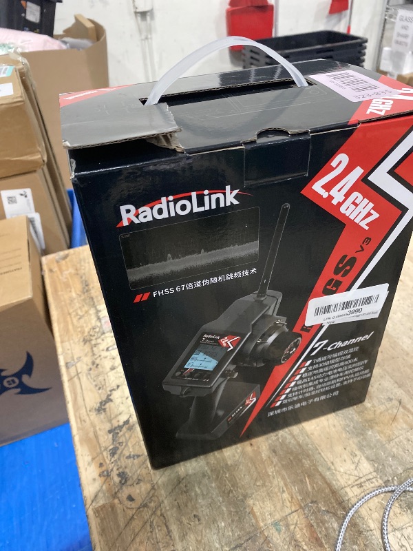 Photo 1 of **NO BATTERIES TO TEST FUNCTION** Radiolink RC6GS V3 7 Channels RC Transmitter and Waterproof Gyro Receiver R7FG, 30 Models Storage 2.4Ghz Voltage Telemetry Surface Remote Radio Controller for RC Crawler, Drifting, Car and Boat