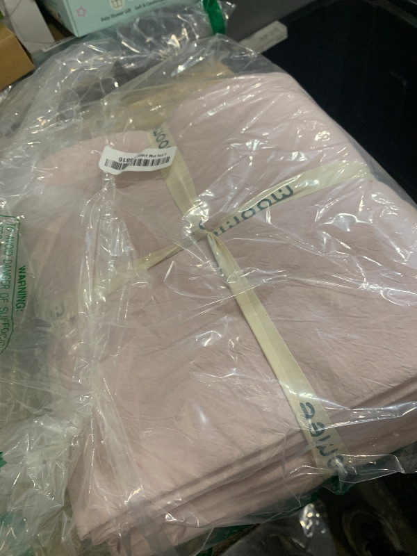 Photo 1 of ***MISSING PARTS***
MooMee Bedding Sheet Set 100% Washed Cotton Linen Like Textured Breathable Durable Soft Comfy (Heathered Greyish Pink, King)