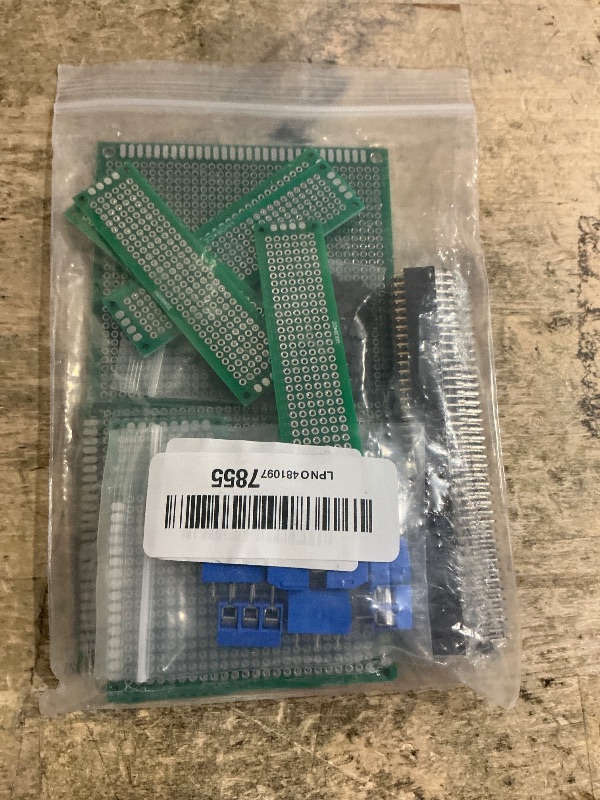 Photo 1 of  PCB Circuit Board Prototype Kit, Double-Sided Perf Boards in 6 Sizes (Large, Medium, Small), Compatible with Arduino, Includes 40-Pin 2.54mm Male and Female Headers