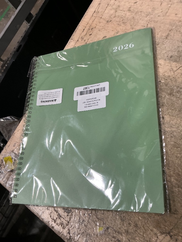 Photo 1 of 2026 Monthly Planner - 2026 Planner/Calendar, Jan 2026 - DEC 2026, 9" x 11", Thick Paper, Twin-Wire Binding, Monthly Planner with Tabs & Pocket & Label, Green