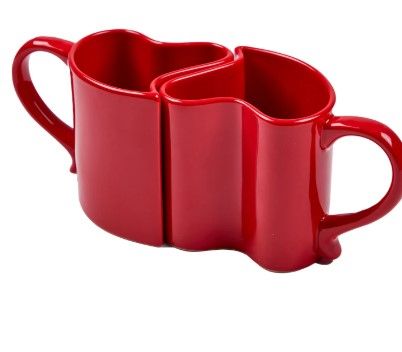 Photo 1 of *PHOTO FOR REFERENCE* Valentine's 2 Pack 16oz Ceramic Heart Mugs
