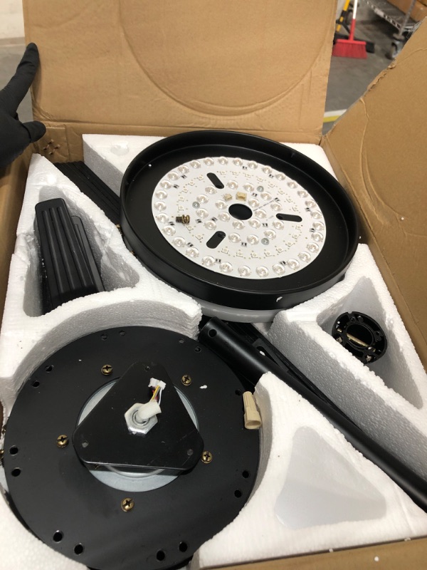 Photo 1 of ** FOR PARTS ONLY **
LSPMKE Ceiling Fans with Lights, 52 Inch Ceiling Fan with Light and Remote Control, Reversible DC Motor, 3CCT, Dimmable, Timer, Noiseless, Black Ceiling Fan for Bedroom Living Room, Indoor/Outdoor Use