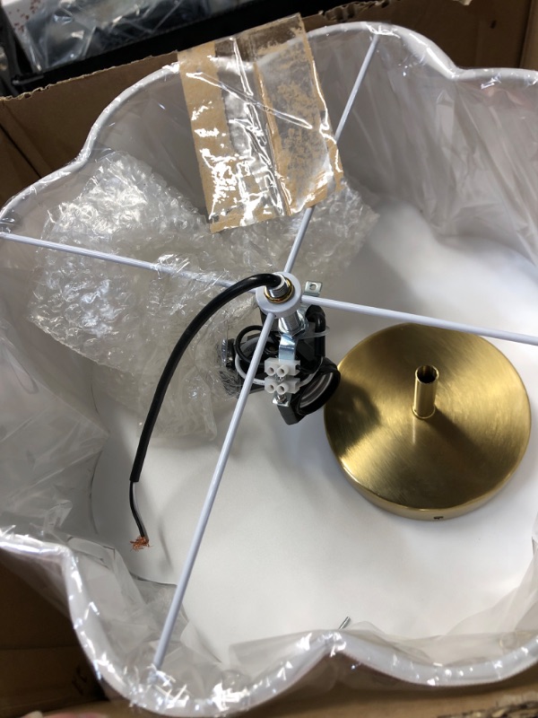 Photo 1 of ***Parts Only*** Giutna 13.3"Semi Flush Mount Ceiling Light Fixture, 3-Light Modern Close to Ceiling Light With Fabric Flower-Shaped Shade, Light Fixtures Ceiling Mount for Bedroom Nursery Kids Room Living Room(Gold)