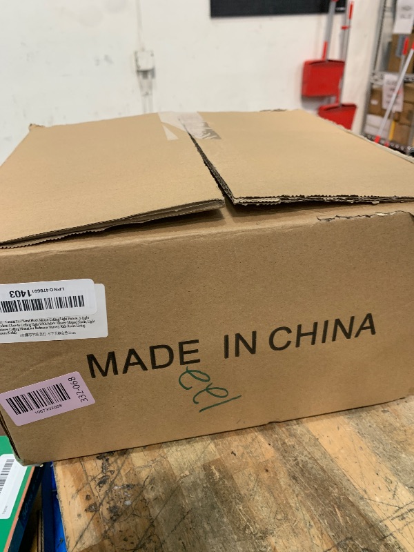 Photo 1 of ***Parts Only*** Giutna 13.3"Semi Flush Mount Ceiling Light Fixture, 3-Light Modern Close to Ceiling Light With Fabric Flower-Shaped Shade, Light Fixtures Ceiling Mount for Bedroom Nursery Kids Room Living Room(Gold)