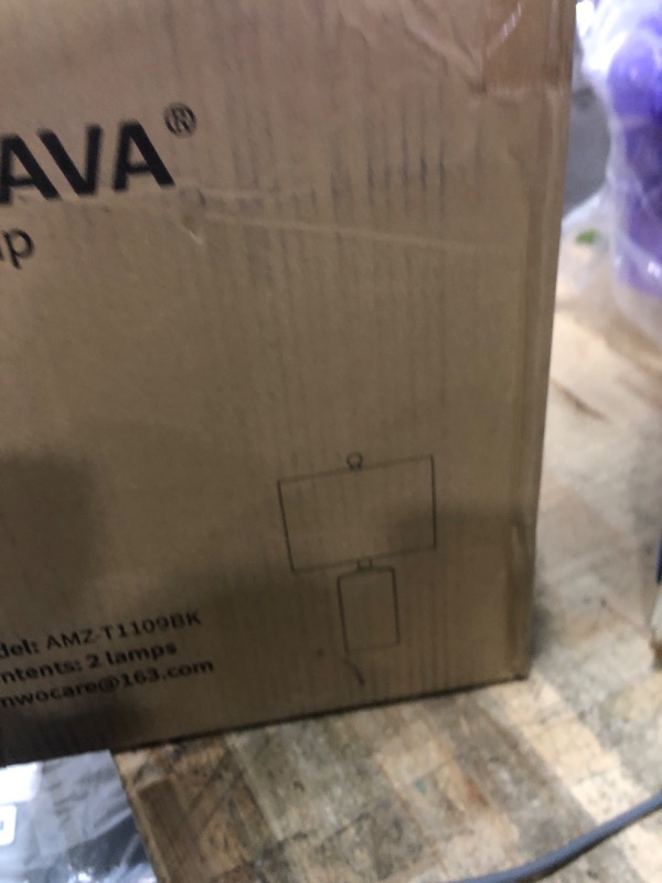 Photo 1 of **FACTORY SEALED** G-SAFAVA 20.5" Small Table Lamps for Living Room Lamp Set of 2 Ceramic Lamps for Bedroom Bedside Lamps Modern Boho Lamps for Night Stands Farmhouse Nightstand Lamp Side End Table Lamp, Black