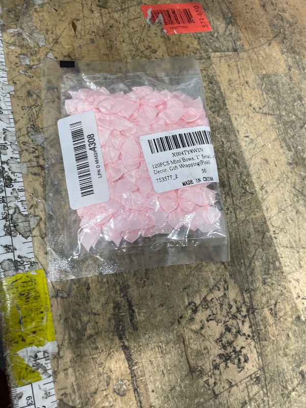 Photo 1 of 120PCS Mini Pink Bows, 1" Small Ribbon Bow for Crafts, Polyester Mini Pink Bows for Crafts, Cheer Pins, Party Decor, Chritmas Gift Wrapping