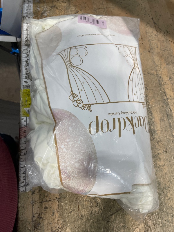 Photo 1 of 10 ft x 10 ft Wrinkle Free Ivory Backdrop Curtain for Wedding Parties, Polyester Ivory Photo Backdrop Drapes 2 Panels 5x10ft for Baby Shower Photoshoot Engagement Birthday Party Photography Background