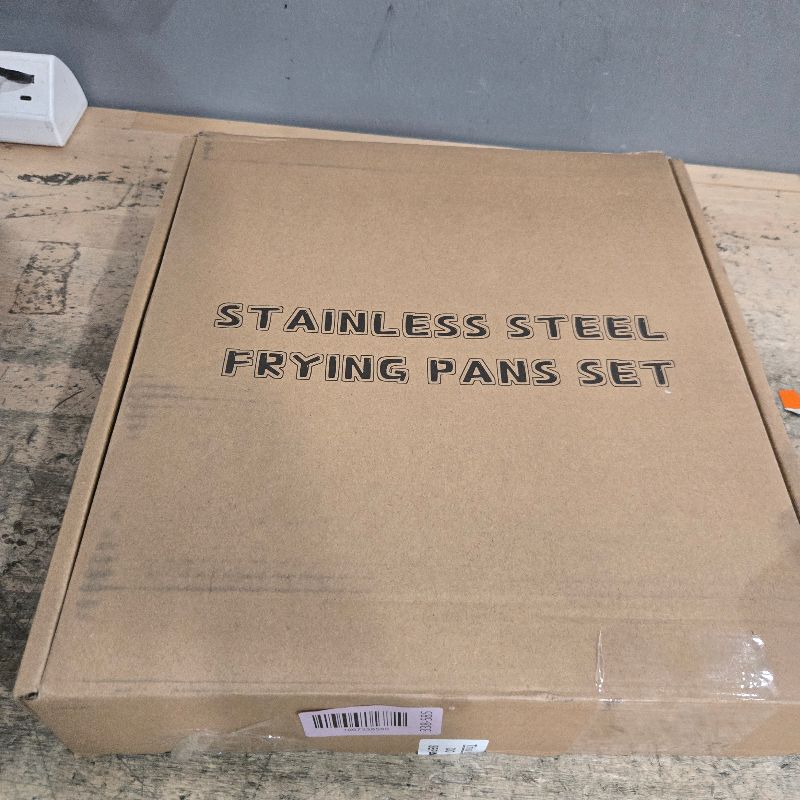 Photo 1 of **FACTORY SEALED** EWFEN Tri-Ply Stainless Steel Frying Pans Set, 8”/10”/12” Cooking pans, PFOA&PTFE Free Skillet, Induction Cooking Pan, Dishwasher and Oven Safe, Fast & Even Heat, Heavy Duty and Detachable Handle