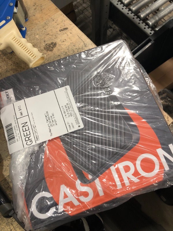 Photo 1 of 1-Piece 10.6 inch Cast Iron Griddle Plate | Reversible Square Cast Iron Grill Pan for Single burner| Double Sided Used on Open Fire & in Oven | Pre-Seasoned |Versatile Baking Griddle