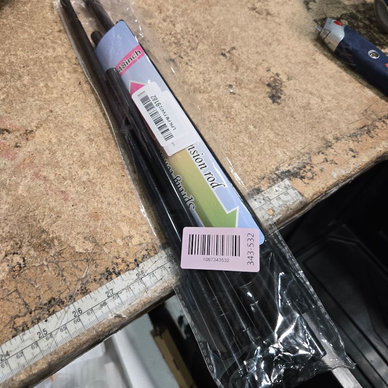 Photo 1 of 2 Pack Spring Tension Curtain Rods 28-48 Inches, Black Spring Loaded Curtain Rods,Adjustable Small Tension Rod for Windows, Kitchen, Doorway, Bathroom, Cupboard Bars