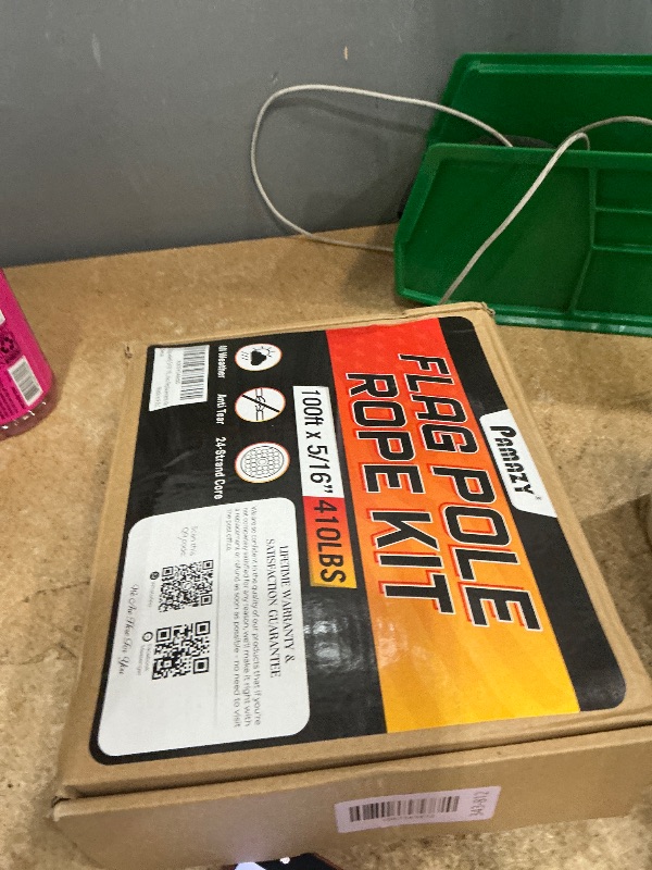 Photo 1 of [Upgraded] 5/16” 100Ft Flagpole Rope Kit with 4 Pcs 3.3” Swivel Snap Hook - High Weight Bearing Anti-Tearing Utility Rope with Durable ZinC Alloy Swivel Hooks - Flag Pole Accessories Replacement Kit