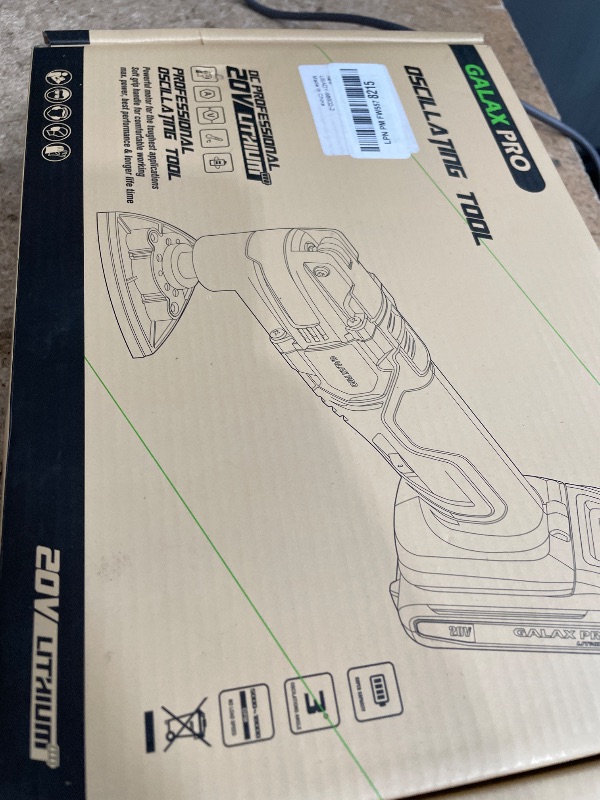 Photo 1 of ***MISSING PARTS***
GALAX PRO Power Oscillating Tool, Cordless Oscillating Multi Tool 20V Lithium Ion with 2.0Ah Battery and Charger, 3pcs Blade and 10pcs Sanding Papers for Sanding, Grinding