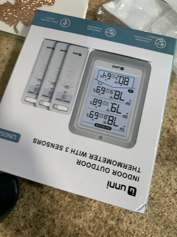 Photo 1 of ***MISSING 1 SENSOR*** Indoor Outdoor Thermometer Wireless, 4.5 Inch Display Digital Hygrometer Thermometer Temperature Humidity Monitor with 330ft Range Sensor and Adjustable Backlight
