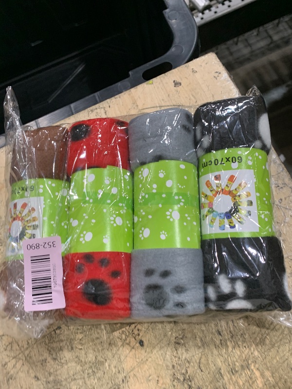 Photo 1 of **PARTIAL SET/ ONLY 4 ROLLS** Comsmart Dog Blankets for Small Dogs, 6 Pack Puppy Blanket Cute Paw Print Pet Blanket for Dog, Puppy, Cat, Kitten, 24x28 inches