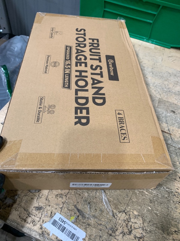 Photo 1 of [Upgraded Length] 16.5-Inch Fruit Stand Storage Holder with 4 Sturdier Legs, 2-Tier Fruit Basket , Bamboo Fruit Bowl Holder for Fruit,Vegetables,Bread, Snacks, Home Kitchen Countertop Organizer