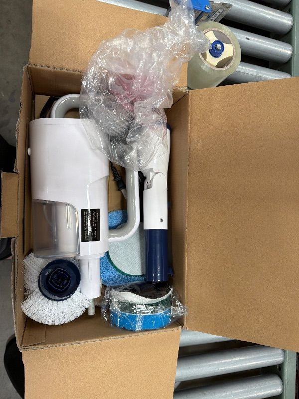 Photo 1 of **MISSING SOME PIECES**LABIGO 10-in-1 Steam Mop with Detachable Handheld Steamer, 350ml Tank, 10s Heat-Up, 248°F Steam Cleaner, 3-Level Control and Swivel Head for Floors, Carpets, Tiles, BBQ grill Multi-Surface Clean White
