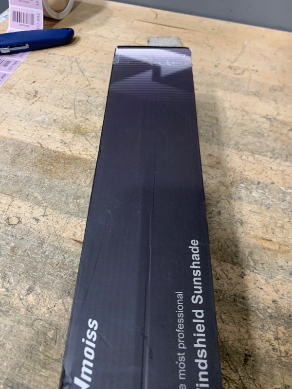 Photo 1 of [Upgraded] Nmoiss Windshield Sun Shade Umbrella - [Vinyl Coating Heat Shield] Protect Car from Sun Rays & Heat Damage Keep Cool and Protect Interior, Spring Structure Edge Medium 56" L x 31" W