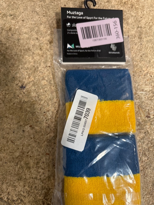 Photo 1 of [3-Piece Set] Sweatbands for Men & Women - Includes 1 Headband & 2 Wristbands - Blue & Yellow Terry Cloth Athletic Sweat Bands - Moisture Wicking for Basketball, Tennis, Gym, Running