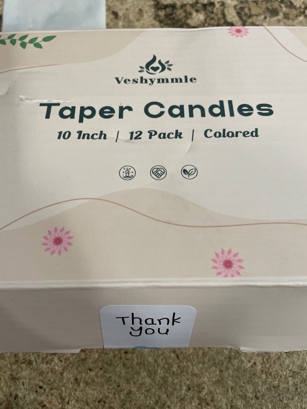 Photo 1 of 10 inch 12pack colorful taper candles