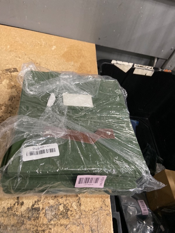 Photo 1 of (OLIVER 6) Storage Bins, Cube Storage Bin with Labels, Fabric Storage Cubes for Shelves (10.5" x 11" / 6pcs, Olive Green)