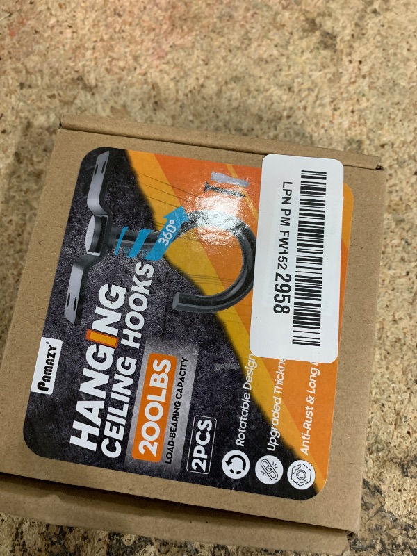 Photo 1 of [UPGRADED] 2Pcs 200LBS Rotatable Ceiling Hooks with 4 Screw Points Base, Wall Mount Metal Hanger Black Ceiling Hook for Hanging Plant, Bird Feeder, Lights, Bed Canopy, Wind Chime, Indoor Outdoor Decor