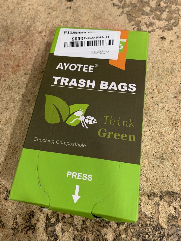 Photo 1 of 1.2 Gallon Small Trash Bags Garbage Bags, AYOTEE Mini Compostable Strong Bathroom Wastebasket Can Liners trash Bags for Home Office Kitchen fit 5L,5 Liter,1 Gal,Green