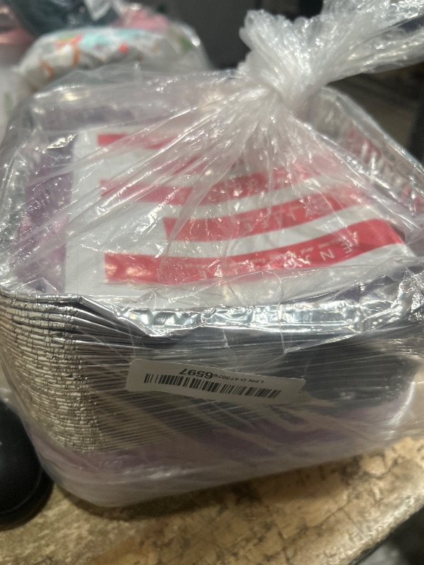 Photo 1 of (35 Pack)Pink 8x8 Inch Disposable Aluminum Foil Pans&Square Cake Pans for Parties, Clear Plastic Lids,Eco-Friendly Baking Trays with Stickers&Cake Spoons,Picnics,Casseroles,Takeout,Recyclable Cookware