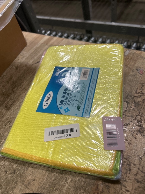 Photo 1 of HOMEXCEL Microfiber Cleaning Cloth,12 Pack Cleaning Rags, Cleaning Towels with 4 Color Assorted, 11.5"X11.5"(Green/Blue/Yellow/Pink)