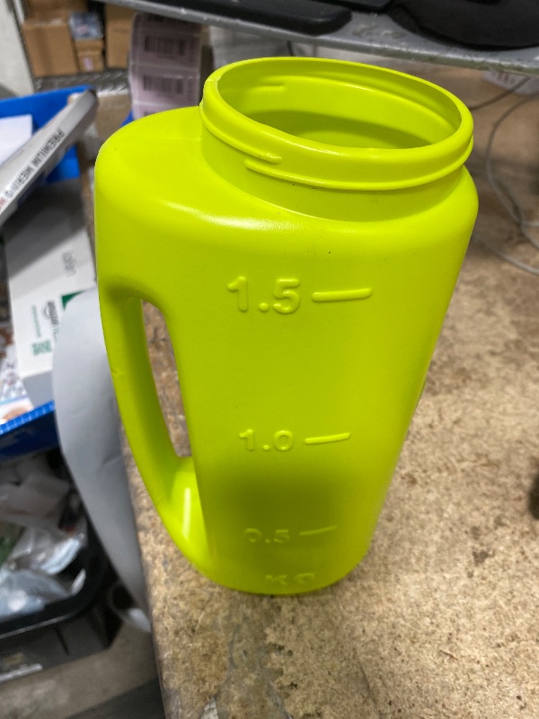 Photo 1 of **MISSING LID*** VKPLITE Adjustable Handheld Seed Shaker – Hand Spreader - Capacity Multi-Purpose Spreader for Fertilizer, Grass Seed, Ice Melt & Lawn Care - Green