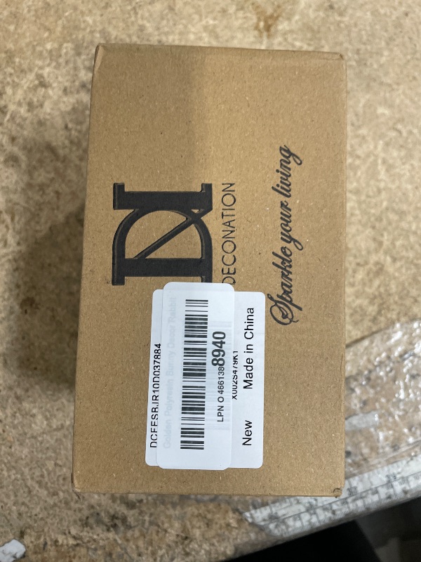 Photo 1 of **Only 2**DN DECONATION Golden Polyresin Bunny Decor Rabbit Figurines, Easter Bunny Statue Set of 3 for Spring Tabletop Decor