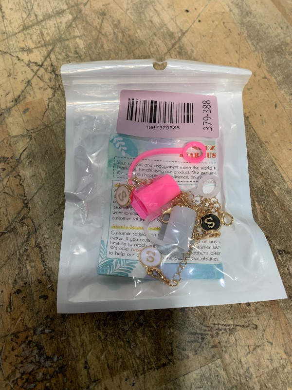 Photo 1 of ?3 +3) 3PCS Nuozme Straw Cover 10mm For Stanley Tumbler Cup Reusable Straw Cap Topper with 3 Initial Letter Charms Accessories Name ID Personalized Handle Charm For Stanley 30&40 Oz Cup Tumbler