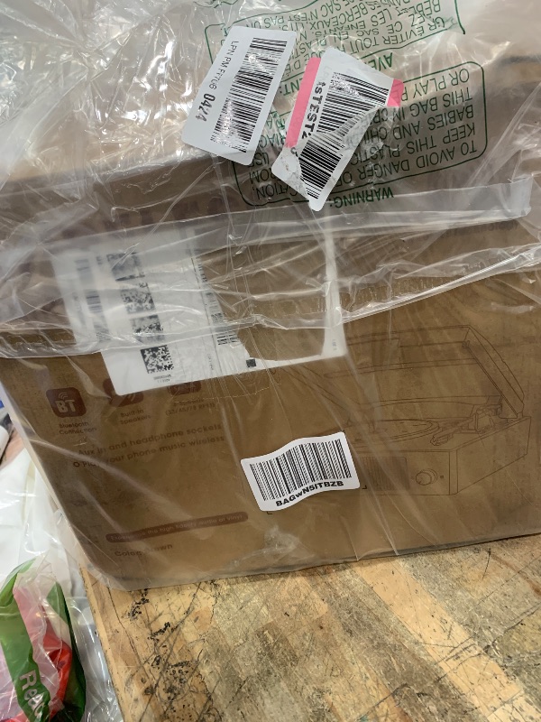 Photo 1 of *NO POWER CORD TO TEST FUNCTION* Vinyl Record Player Turntable with Built-in Bluetooth Receiver & 2 Stereo Speakers, 3 Speed 3 Size Portable Retro Record Player for Entertainment and Home Decoration