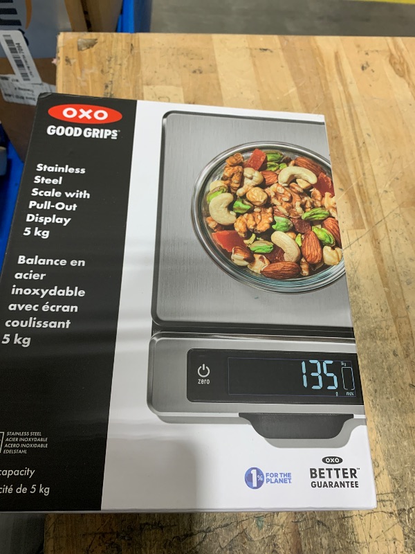 Photo 1 of **FACTORY SEALED** OXO Good Grips 11-Pound Stainless Steel Kitchen Scale with Pull-Out Display - Black