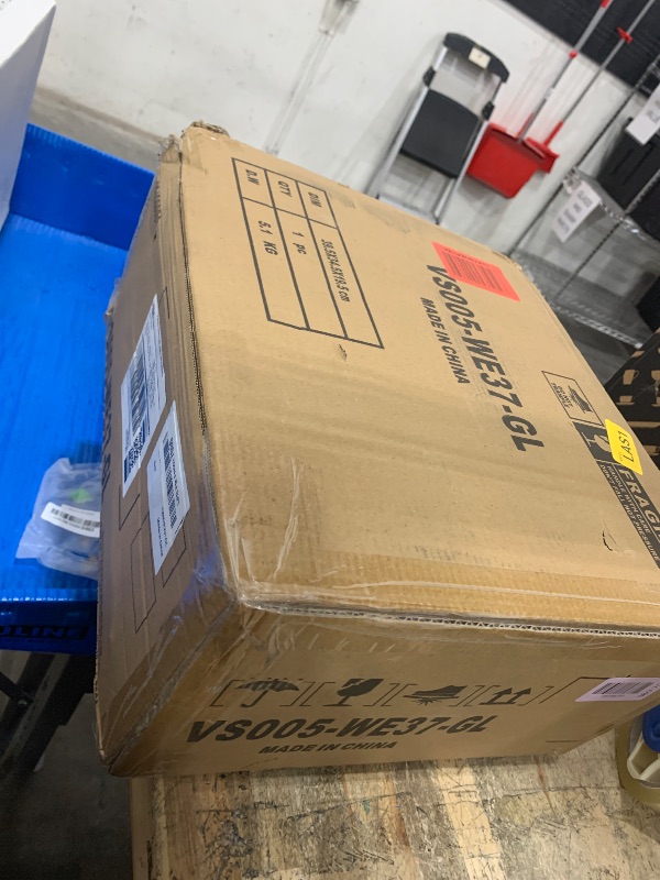 Photo 1 of **FACTORY SEALED** GREENSTELL Small Vanity Stool Chair with Storage and Folding Back, 13.4" x 15" x 30" Square Faux Fur Soft Ottoman, 4 Metal Legs with Anti-Slip Feet, Furry Padded Seat for Makeup, Bedroom, White