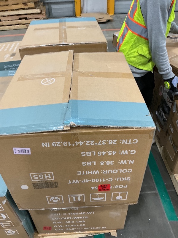 Photo 1 of *PARTIAL SET*
OLIXIS Dining Chairs Set of 8 Kitchen Mid Century Modern Chairs with Wood Legs and PU Leather Cushion for Living Room Bedroom Outdoor Lounge, White