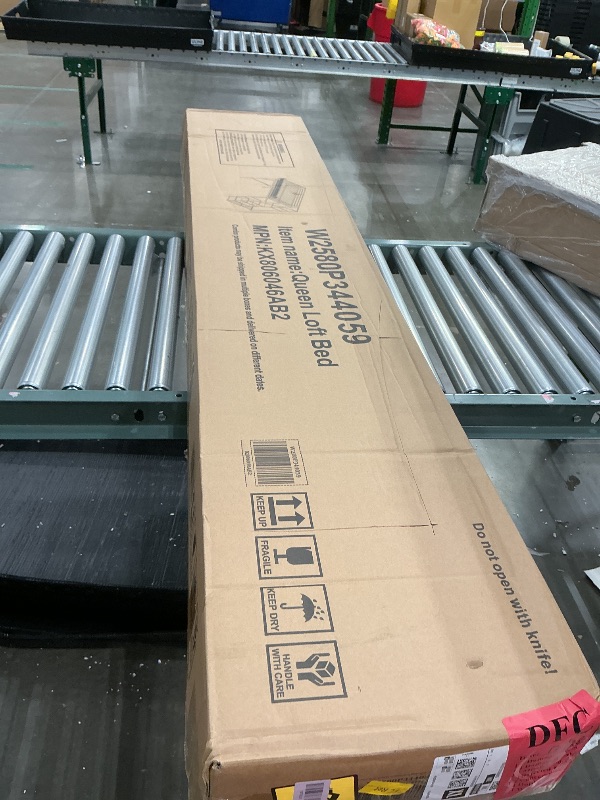 Photo 1 of *USED*
KEIKI Queen Size Metal Loft Bed Frame with Convertible Staircase, Built-in Storage Shelves and Wardrobe, Loft Bed with Solid Slats, Guardrail, No Box Spring Required, Easy Assembly, for Bedroom, Black