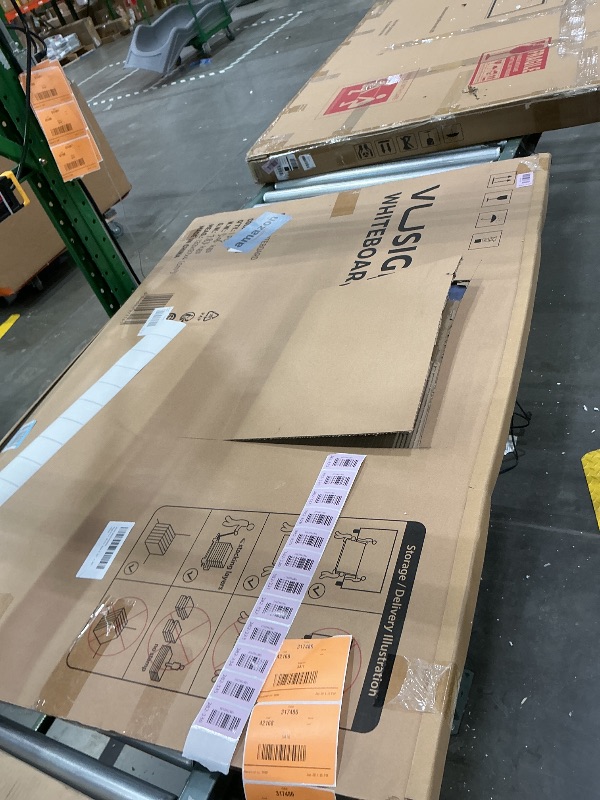 Photo 1 of **MAJOR DAMAGE**
VUSIGN 48" x 36" Large Magnetic Whiteboard for Wall, Dry Erase Board with Silver Frame, Wall Mounted White Board for Classroom, Office, Home – Includes Markers, Magnets & Eraser