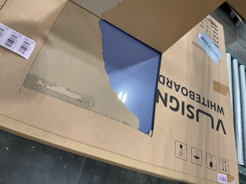 Photo 1 of **MAJOR DAMAGE**
VUSIGN 48" x 36" Large Magnetic Whiteboard for Wall, Dry Erase Board with Silver Frame, Wall Mounted White Board for Classroom, Office, Home – Includes Markers, Magnets & Eraser