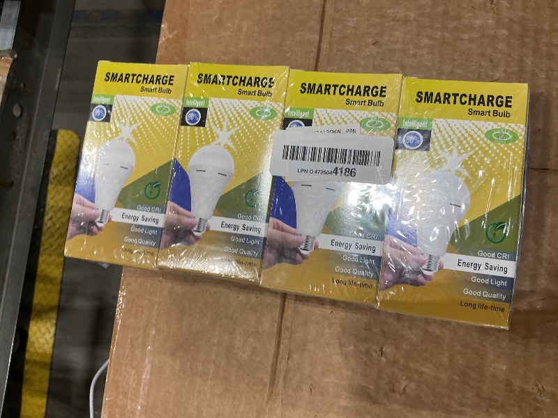 Photo 1 of *USED*
Furoching A19 Rechargeable Emergency LED Bulb, 9W 60W Equivalent Battery Backup Emergency Light with Switch Hook, E26 6000K for Home Power Outage Outdoor Activity Camping Hurricane,4-Pack