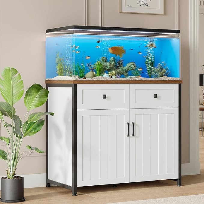 Photo 1 of **MISSING PARTS/check clerk comments**
40-50 Gallon Aquarium Stand with Power Outlets, Cabinet for Fish Tank Accessories Storage, Heavy Duty Metal Fish Tank Stand Suitable for Turtle Tank,