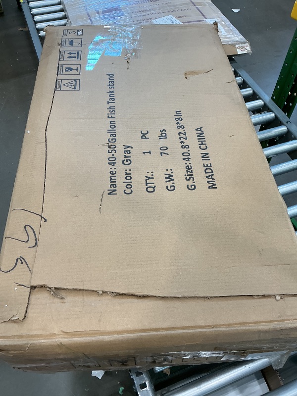 Photo 1 of **MISSING PARTS/check clerk comments**
40-50 Gallon Aquarium Stand with Power Outlets, Cabinet for Fish Tank Accessories Storage, Heavy Duty Metal Fish Tank Stand Suitable for Turtle Tank,